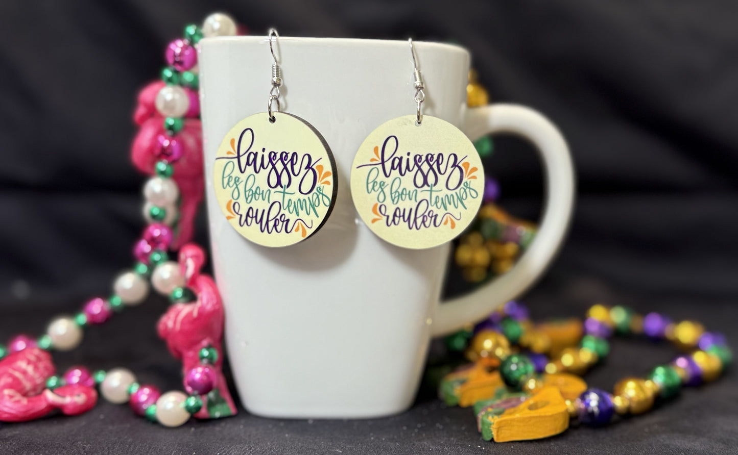 Mardi Gras Laissez Les Bon Temps Rouler Earrings