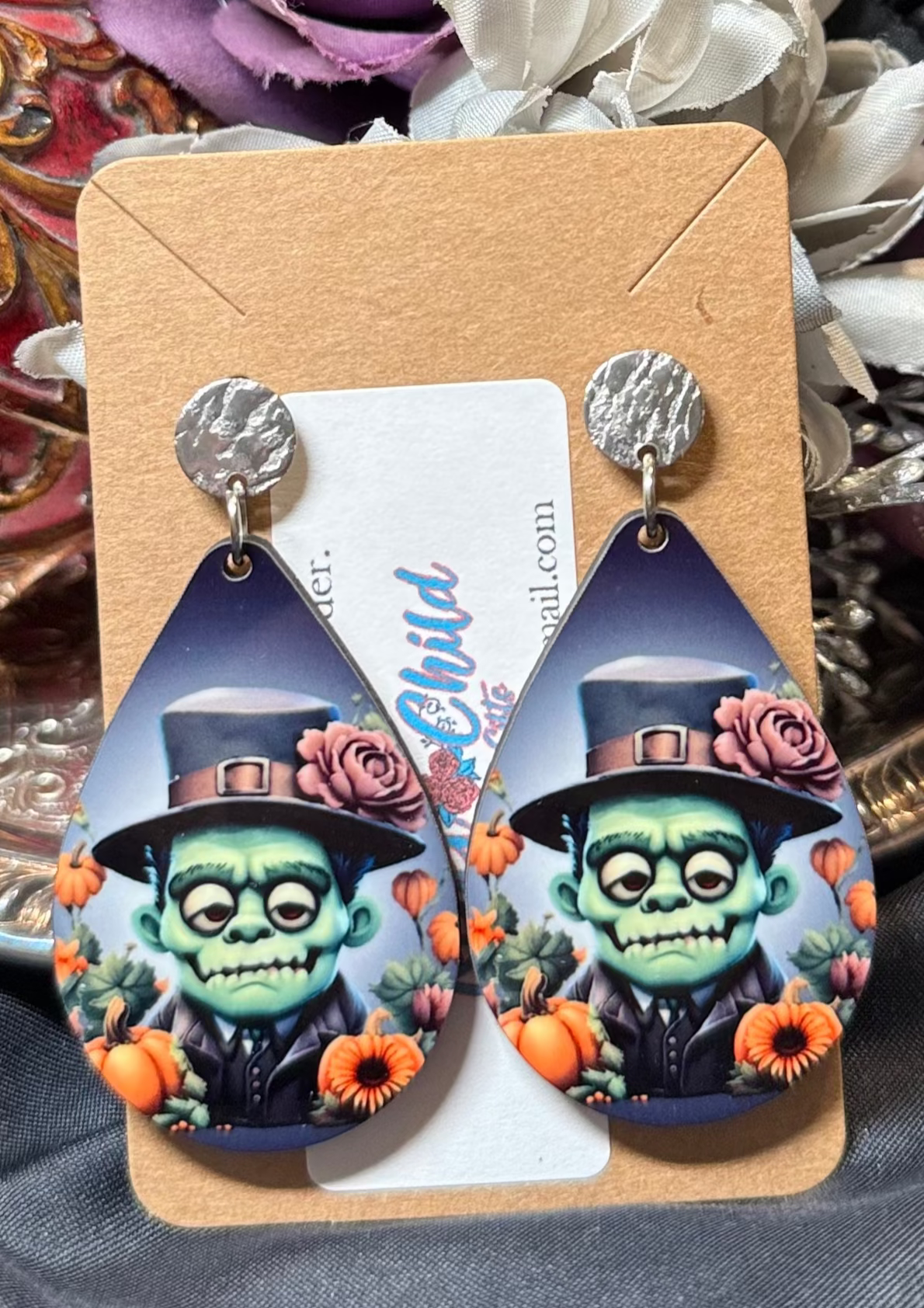 "Monster" Teardrop Earrings