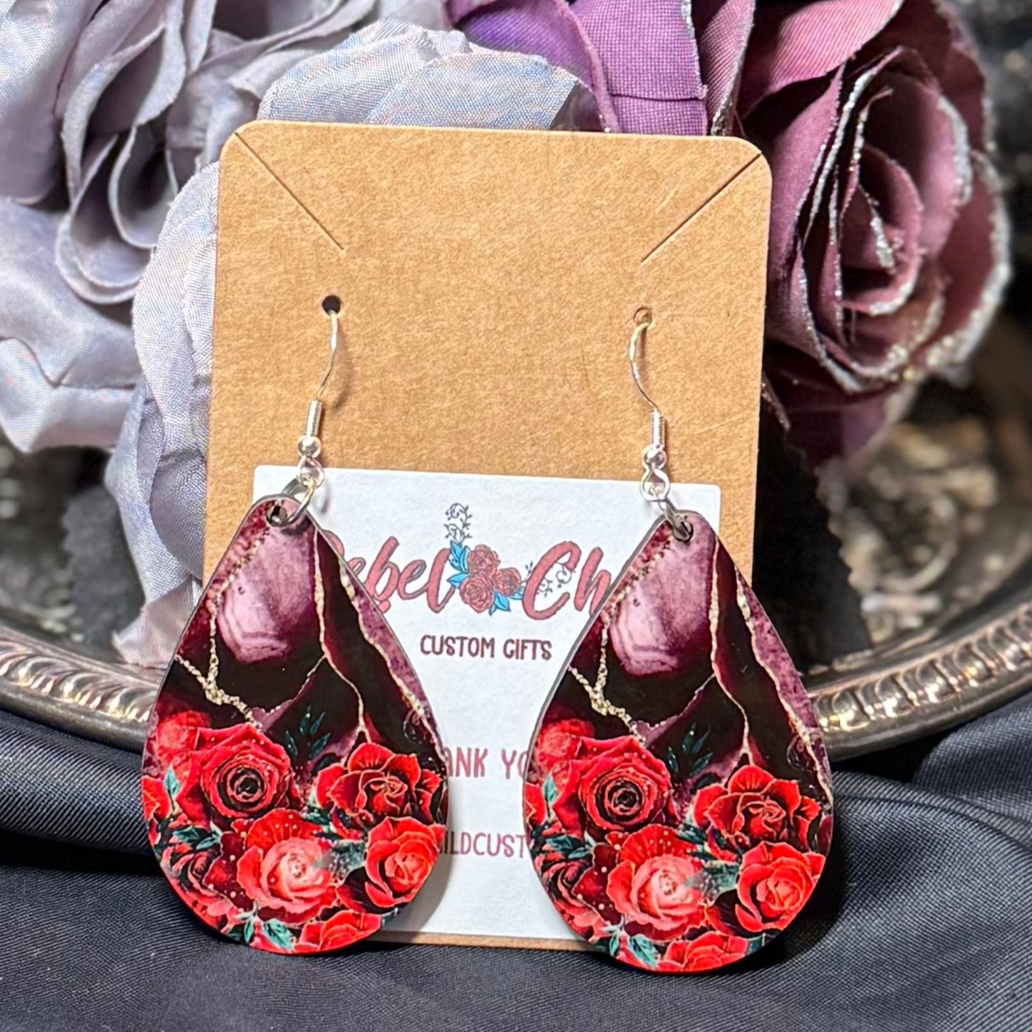 Red Roses Earrings