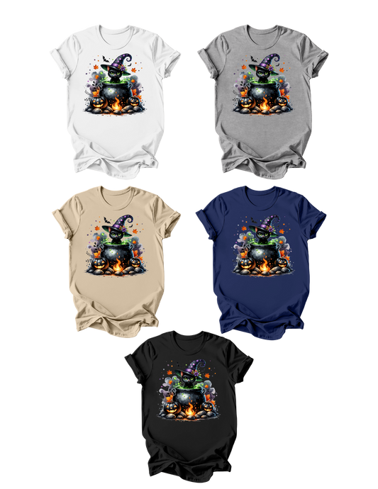 Cat in a Cauldron-100% Heavy Cotton T-Shirt
