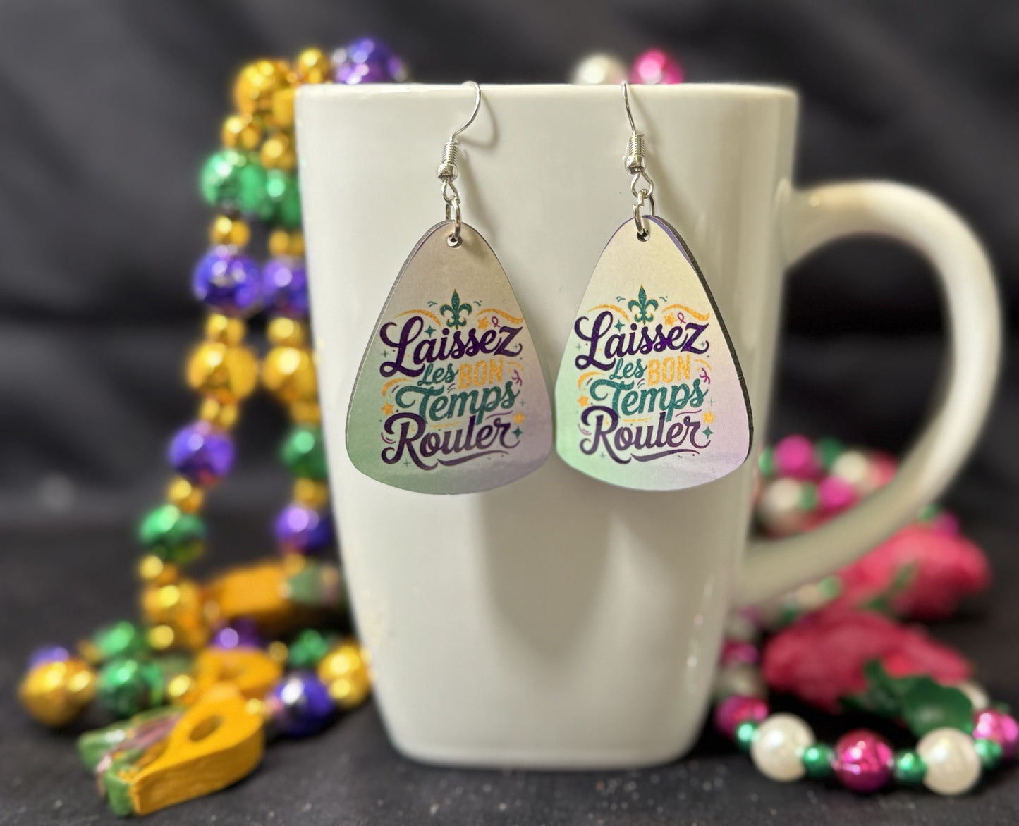 Mardi Gras Laissez Les Bon Temps Rouler Earrings