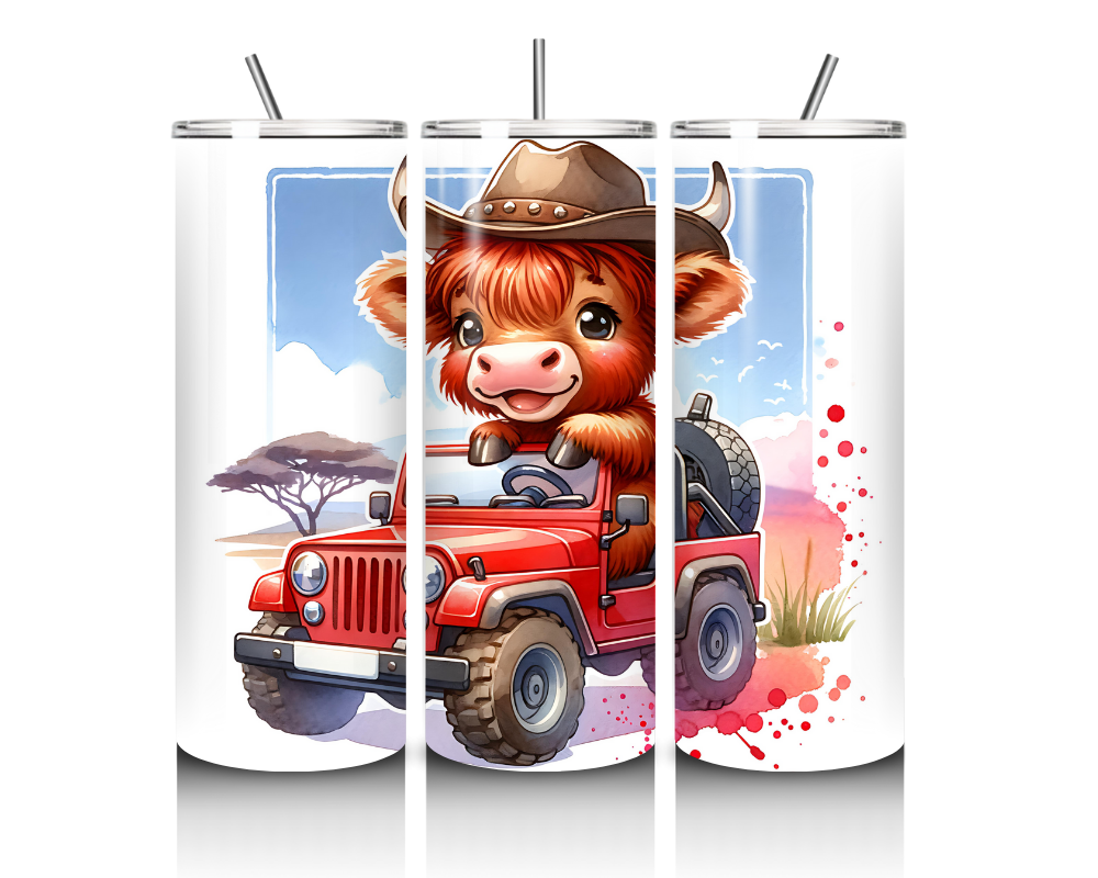 Highland Cows and One Random Heifer Collection 20 oz. Skinny Tumblers
