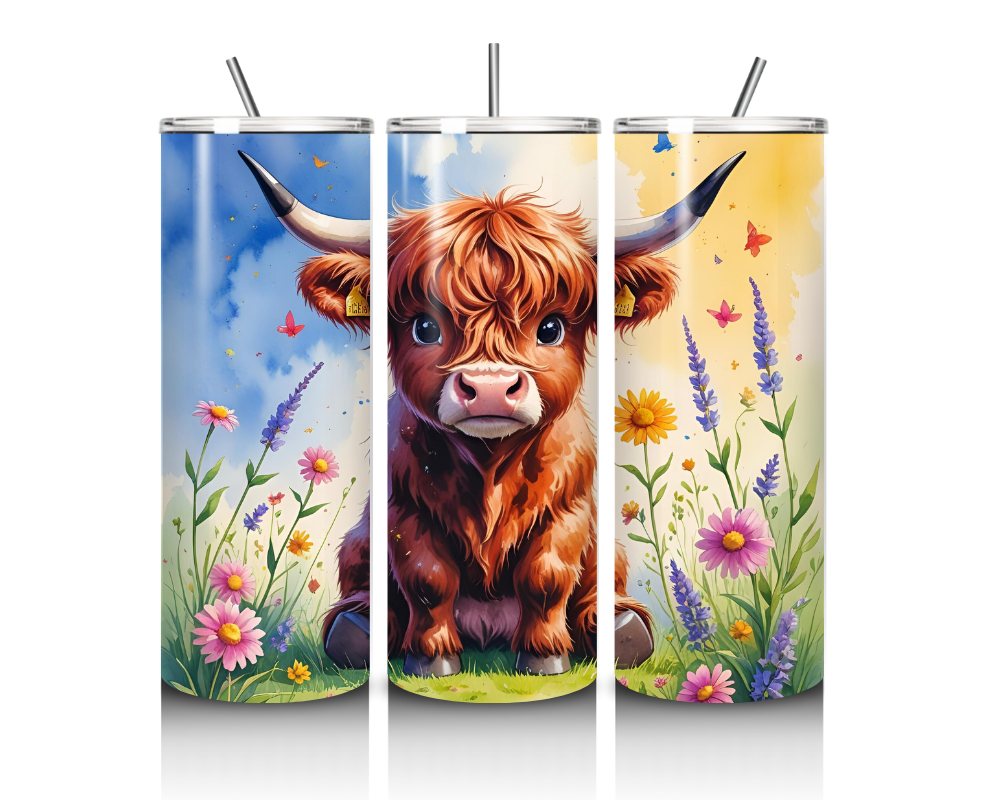 Highland Cows and One Random Heifer Collection 20 oz. Skinny Tumblers