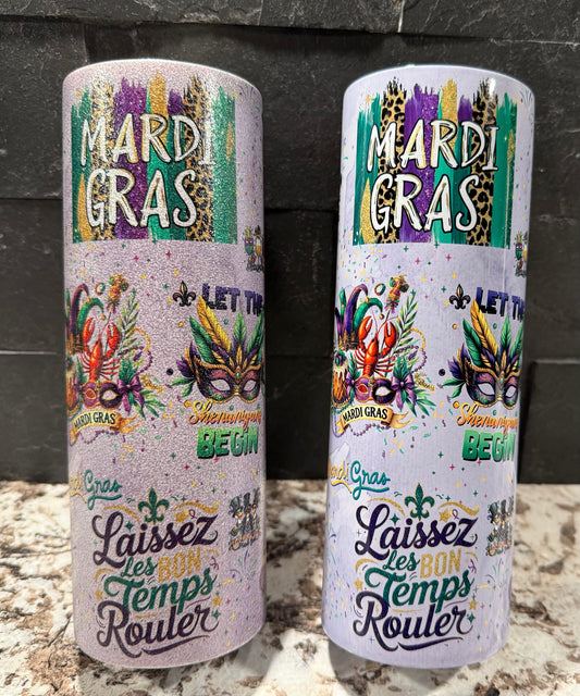 Mardi Gras Collage Tumbler