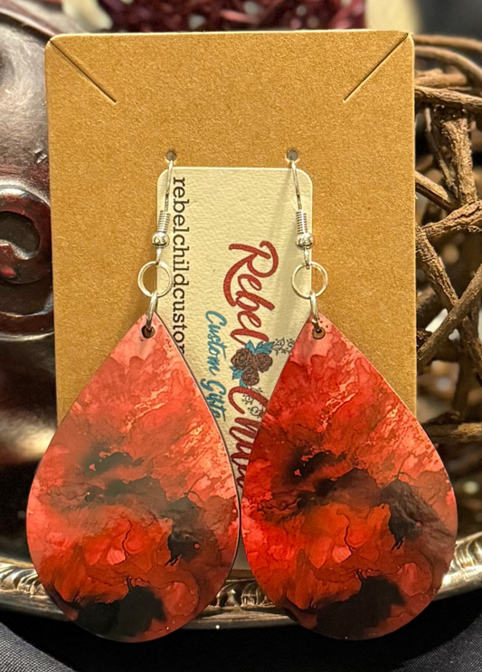 Marble-Look Tear Drop Earrings