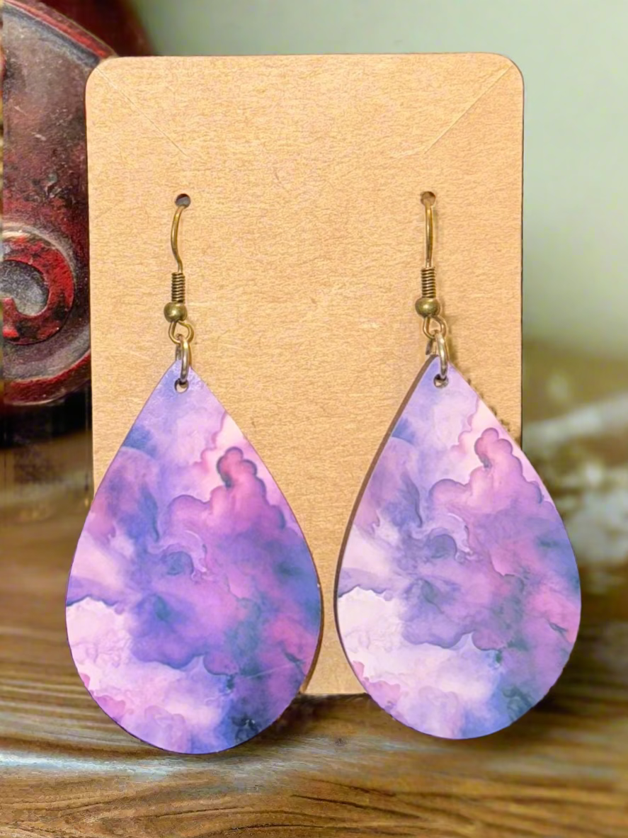 Marble-Look Tear Drop Earrings