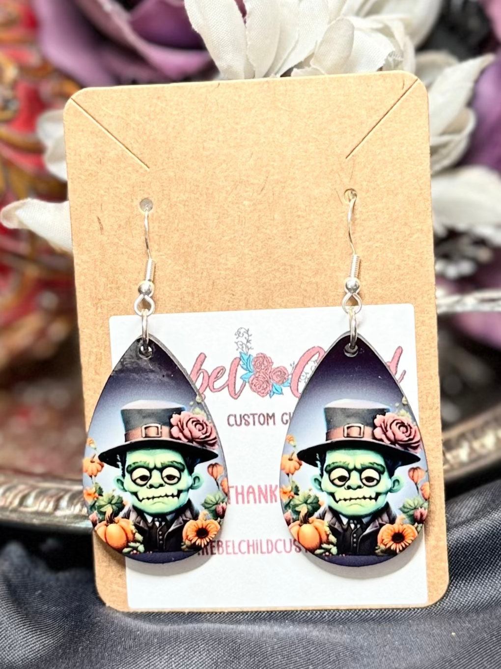 "Monster" Teardrop Earrings