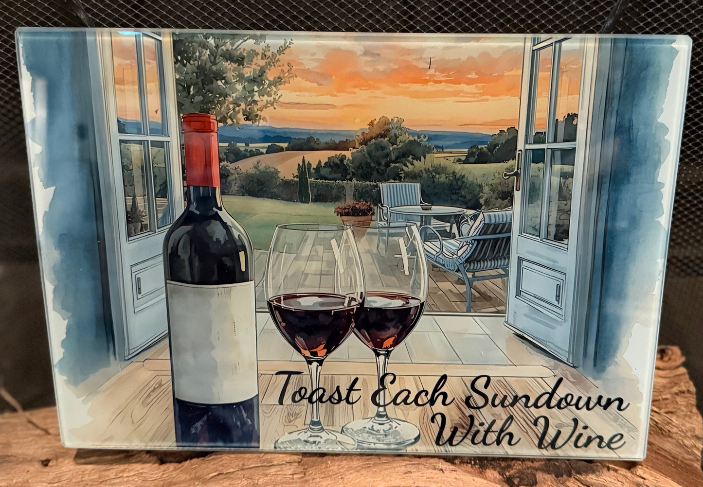 Sundown Memories Glass Charcuterie Board