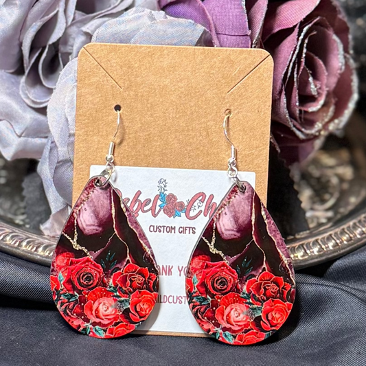 Red Roses Earrings