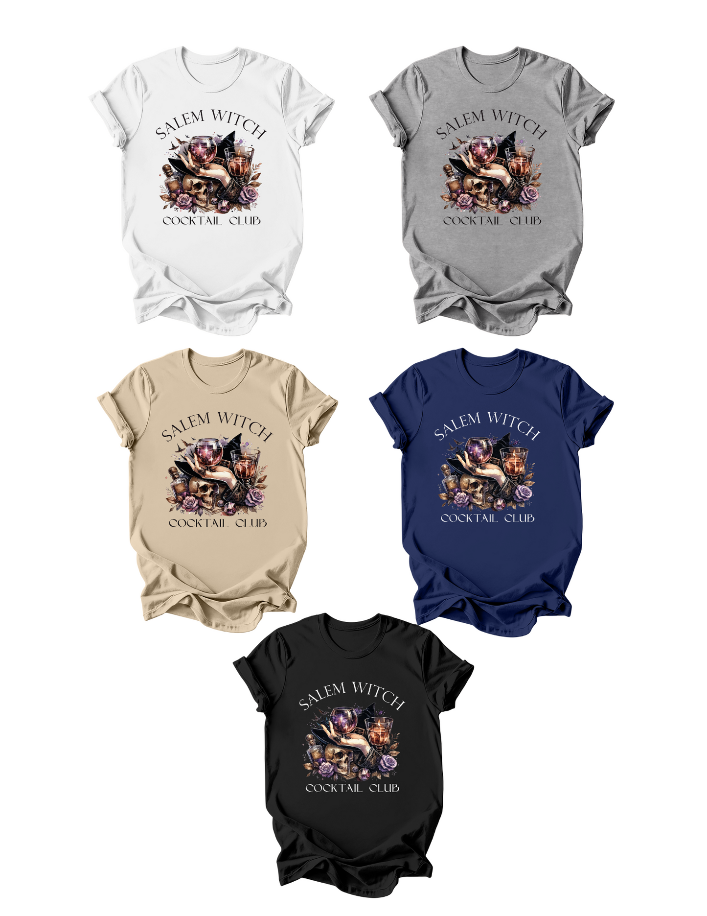 Salem Witch Cocktail Club-100% Heavy Cotton T-Shirt