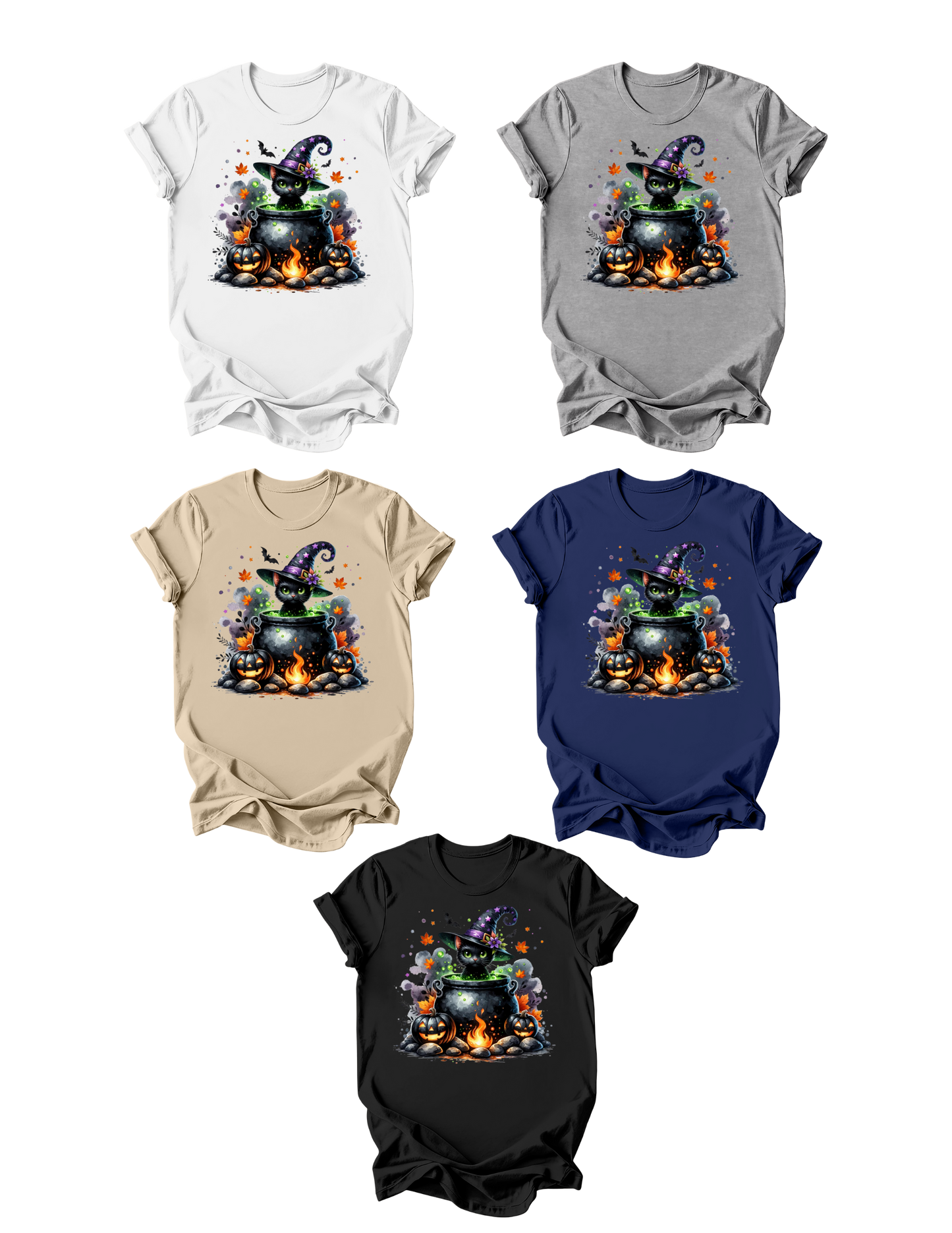 Cat in a Cauldron-100% Heavy Cotton T-Shirt