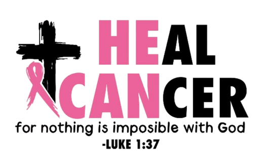 Breast Cancer Awareness #2-HE Can Heal Cancer; 100% Heavy Cotton T-Shirt